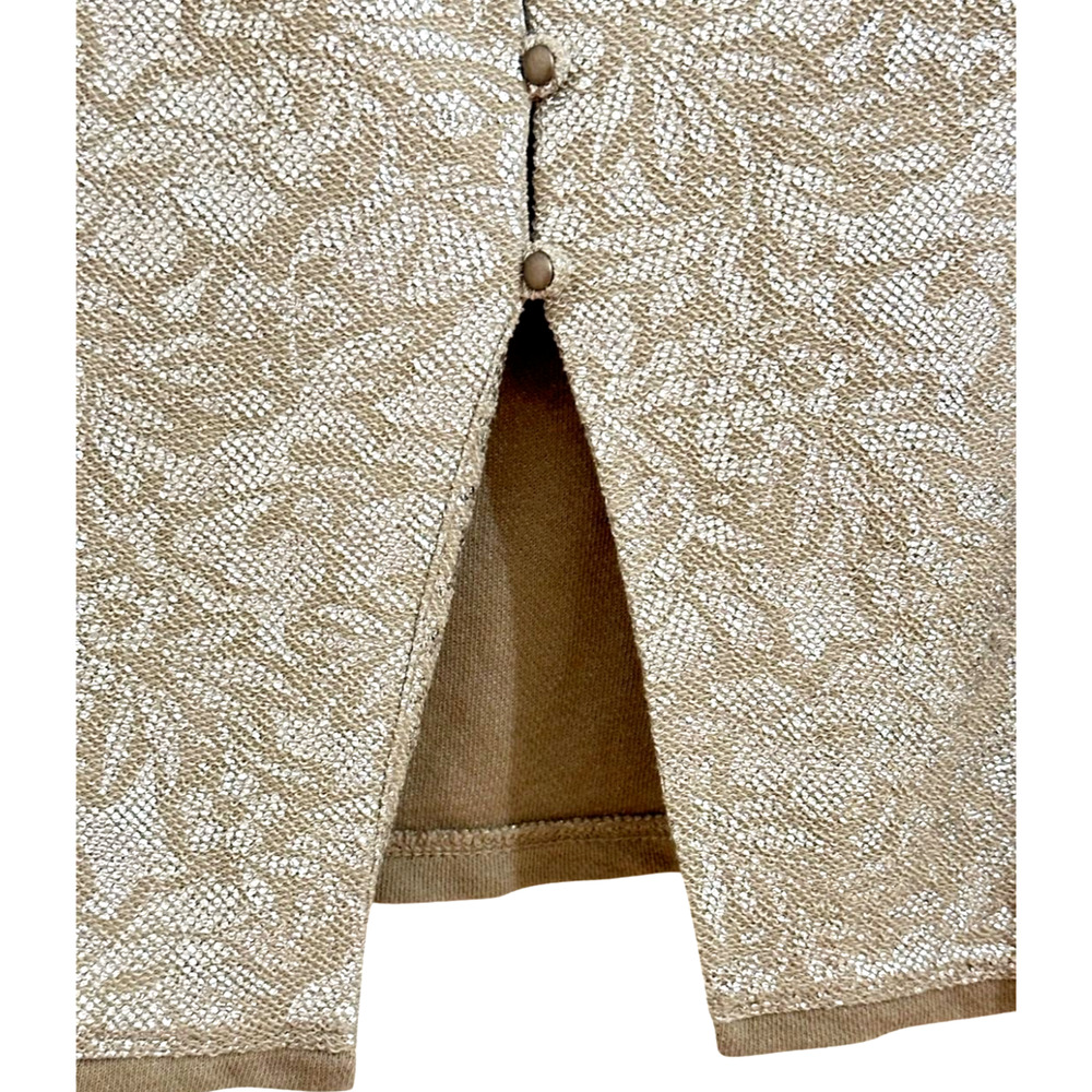 Free People Metallic Floral Cotton Cropped Tank Top Metal Back Buttons Large - Picture 7 of 11